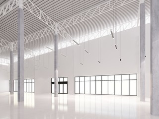 sketch design of interior warehouse, 3d rendering