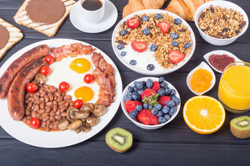 Healthy balanced english breakfast