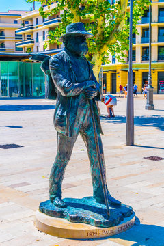 Statue of Paul Cezanne in Aix-en-Provence, France