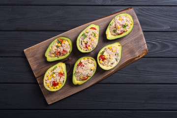 Avocado stuffed with salad
