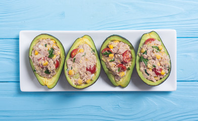 Avocado stuffed with salad
