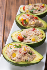 Avocado stuffed with salad