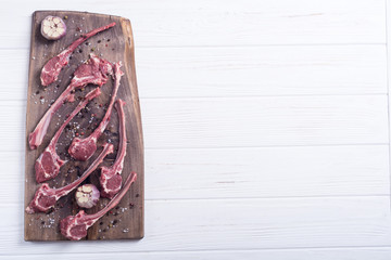 Raw ribs or rack of lamb and ingridient