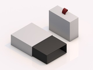3d rendering blank boxes isolated on white background