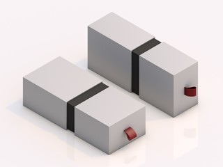 Obraz premium 3d rendering blank boxes isolated on white background