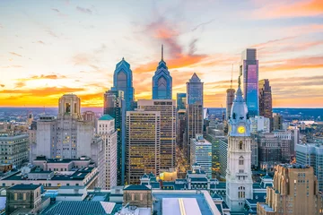 Selbstklebende Fototapeten Top view of downtown skyline Philadelphia USA © f11photo