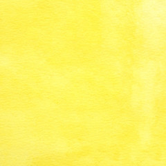 Watercolor background, art abstract yellow watercolor painting textured design on white paper background