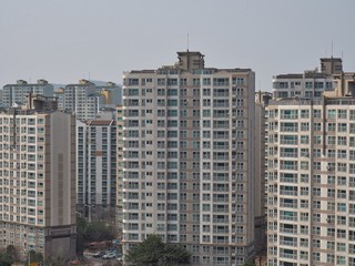 한국 청주시의 아파트 풍경 