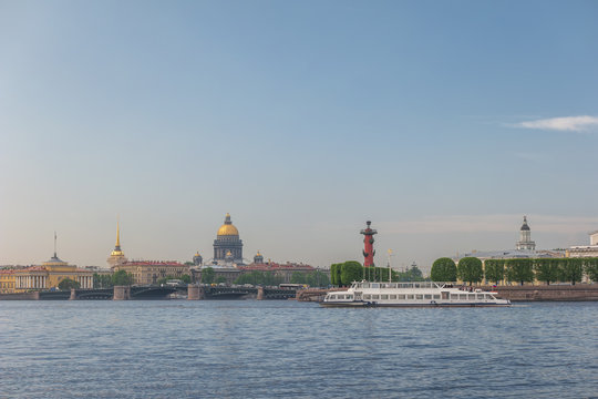 Saint Petersburg city skyline at Rostral Column, Saint Petersburg, Russia