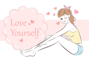 woman with love yourself concept