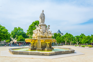 Pradier Fountain in Nimes, France