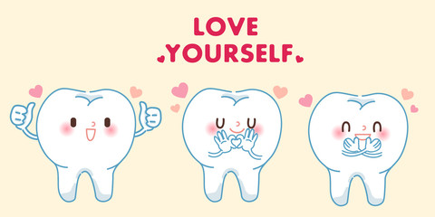 tooth with love yourself concept