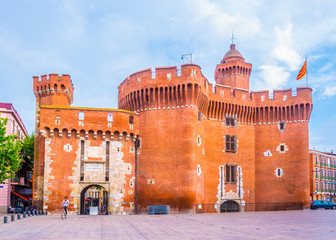 Castillet tower hosting a museum of history and culture in Perpignan, France
