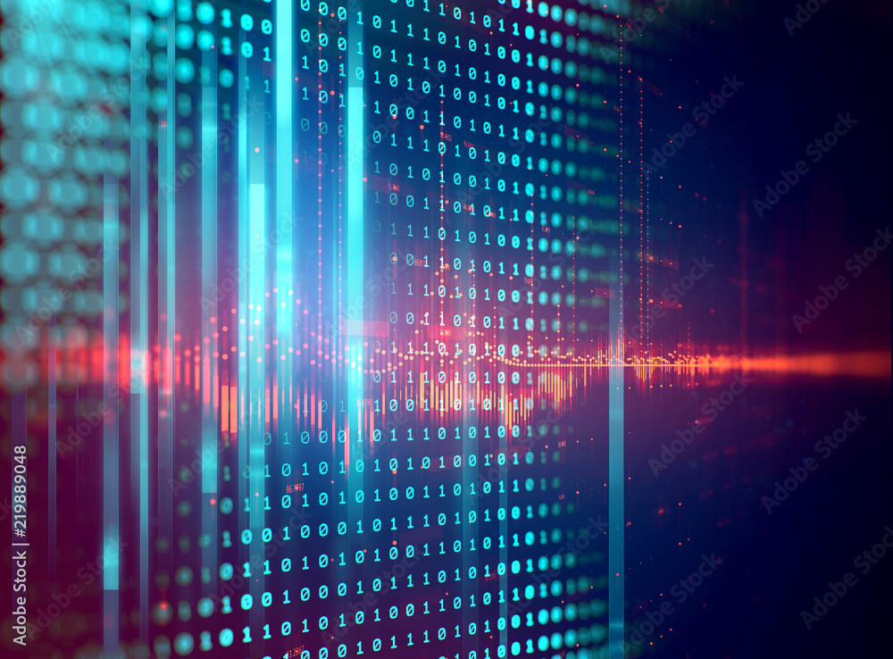 Poster digital code number abstract technology background