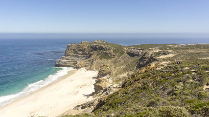 Fototapeta na wymiar A cliff edge and ocean, cape of good hope, Cape Town, South Afria