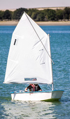 Young athletes on a boat sailing