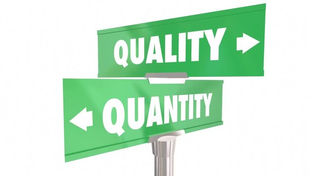 Quality Vs Quantity Choices 2 Two Way Road Signs 3d Animation