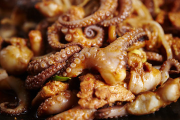 Korean spicy stir fried octopus 