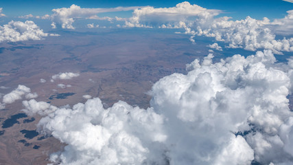 Aerial View of Large Clouds forming a Circle Above Grand Canyon