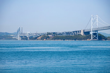 Seto Ohashi Bridge in seto inland sea,shikoku,japan