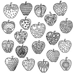 Seamless pattern with line apple. Seamless pattern can be used for wallpaper, pattern fills, web page background, surface textures.