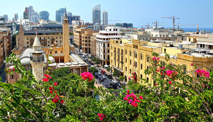 Fototapeta premium Latem śródmieście Bejrutu