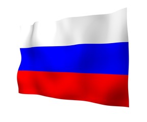 Waving flag of the Russian Federation. The National. State symbol of the Russia. 3D illustration