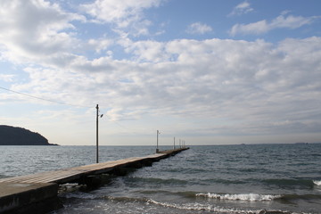 原岡海岸　木製桟橋