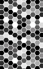 White honeycomb with a gradient color. Isometric geometry. 3D illustration