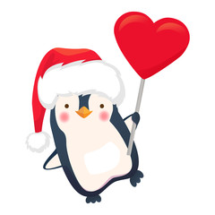 penguin holding heart