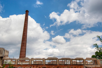 Ruins of abandoned and dilapidated factory