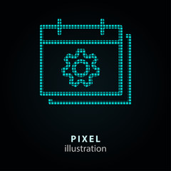 Settings - pixel icon. Vector Illustration on black background. It is easy to change to any color.