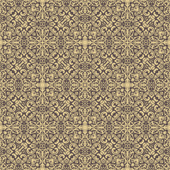 Classic seamless brwn and golden pattern. Traditional orient ornament. Classic vintage background