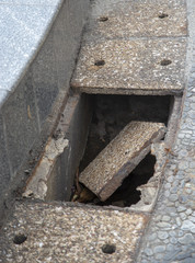 Cover pipe for drainage broken