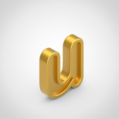 Golden letter U lowercase isolated on white background. © Whitebarbie