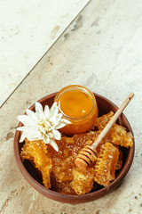 sweet honey on the table