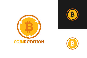 Coin Rotation Logo Template Design Vector, Emblem, Design Concept, Creative Symbol, Icon