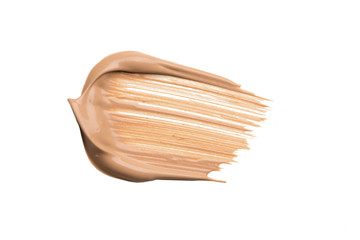 Liquid Foundation Smudge On White Background.
