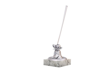 Fototapeta premium Golf Silver Trophy with Club and Ball