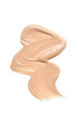 Liquid Foundation Smudge On White Background.