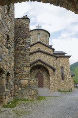 Fototapeta na wymiar Republic of North Ossetia, Russia - 16 July 2017: The Alanian monastery of the assumption.