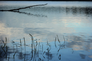 the river reflects the sky