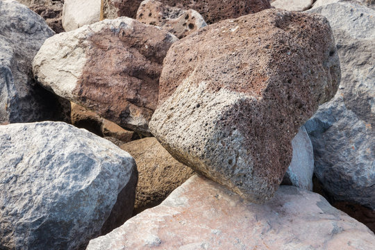closeup of volcanic pumice stones