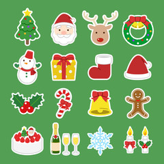 クリスマス　アイコン　白フチ