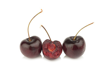 cherry. cherries black isolated on white background