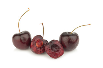 cherry. cherries black isolated on white background