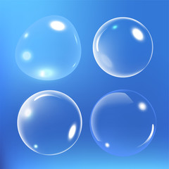 Bubbles under water vector illustration on blue background