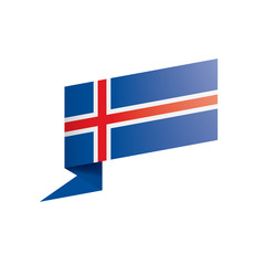 Obraz premium Iceland flag, vector illustration on a white background