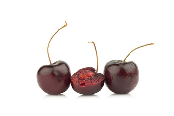 cherry. cherries black isolated on white background