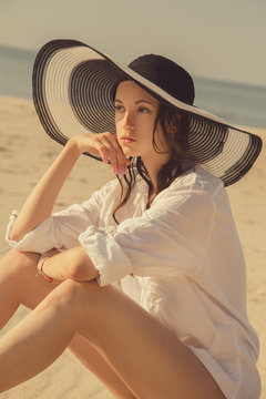 woman on beach